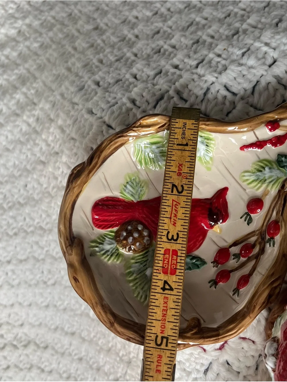 Christmas Traditions Red Cardinal Bird Sugar Bowl, Creamer Set and Spoon Rest